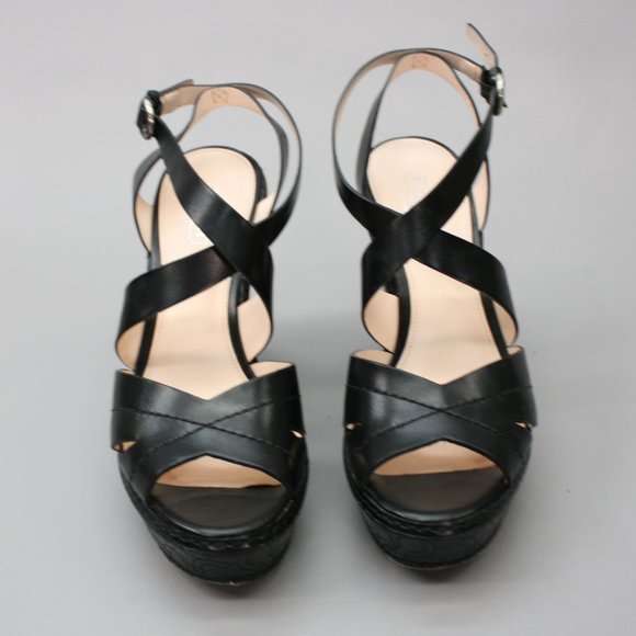 Coach Ladies 7 B Madeline Vachetta Signature-C Logo Slingback Wedge Sandals - Picture 5 of 12